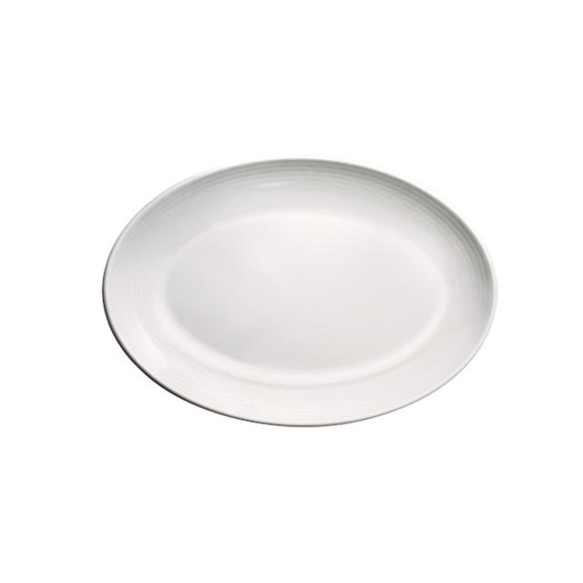 Royalford 10inch Melamine Ware Oval Plate, RF5849 | Non-Toxic Dinner/ Soup Plate | Ideal for Soup, Desserts, Ice Cream & More (White) - SW1hZ2U6Mzk3Mzc1