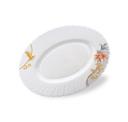 Royalford 14" Opal Ware Dream Rose Oval Plate - Pasta Plates