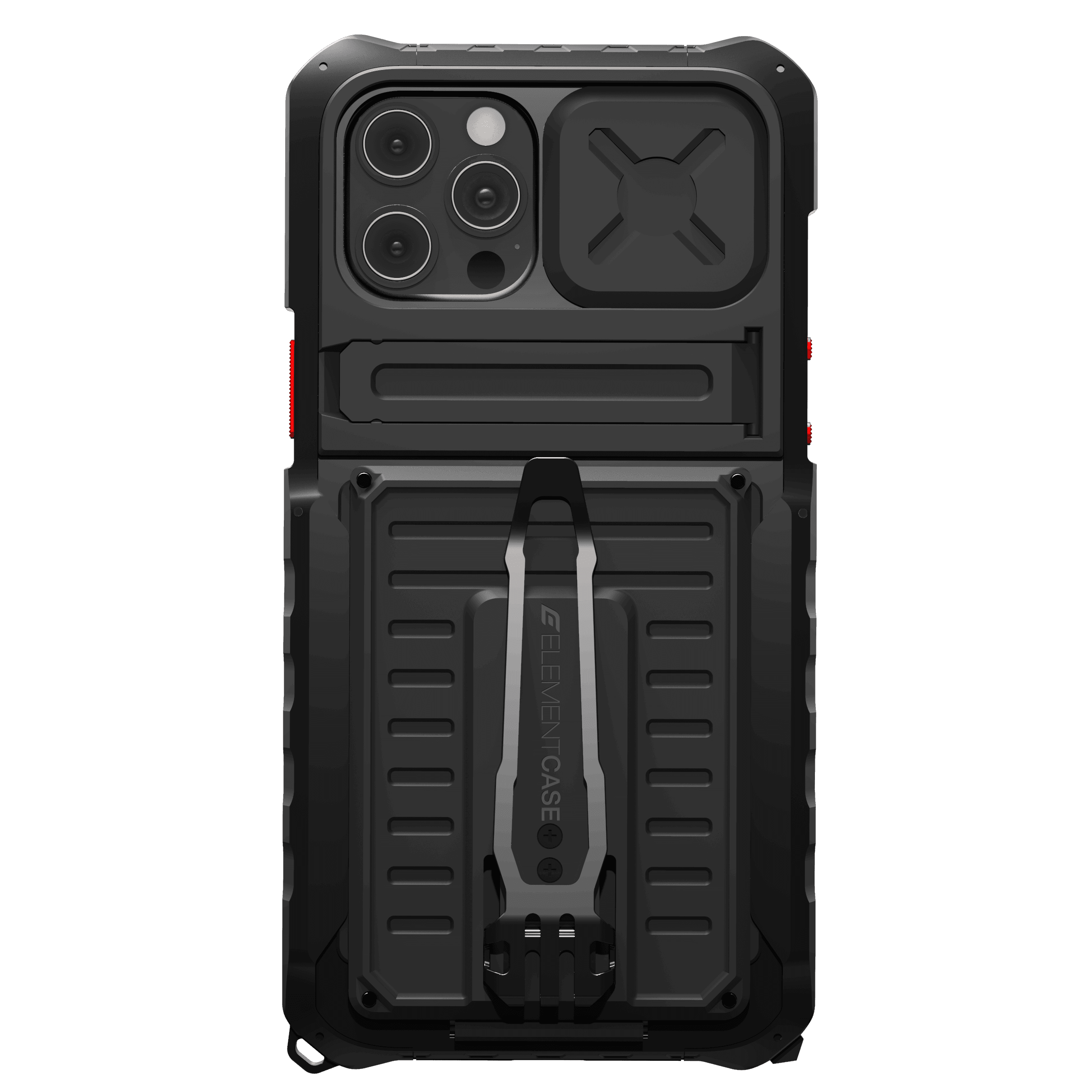 Element Case BLACK OPS Apple iPhone 12 / 12 Pro Case - Military-Grade Rugged Drop Protection Cover, w/ Removable Card Magazine, Kickstand, Sliding Lens Cover, Supports Wireless Charging - Black