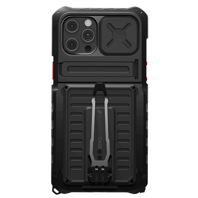 Element Case BLACK OPS Apple iPhone 12 / 12 Pro Case - Military-Grade Rugged Drop Protection Cover, w/ Removable Card Magazine, Kickstand, Sliding Lens Cover, Supports Wireless Charging - Black - SW1hZ2U6MzU5MDA0