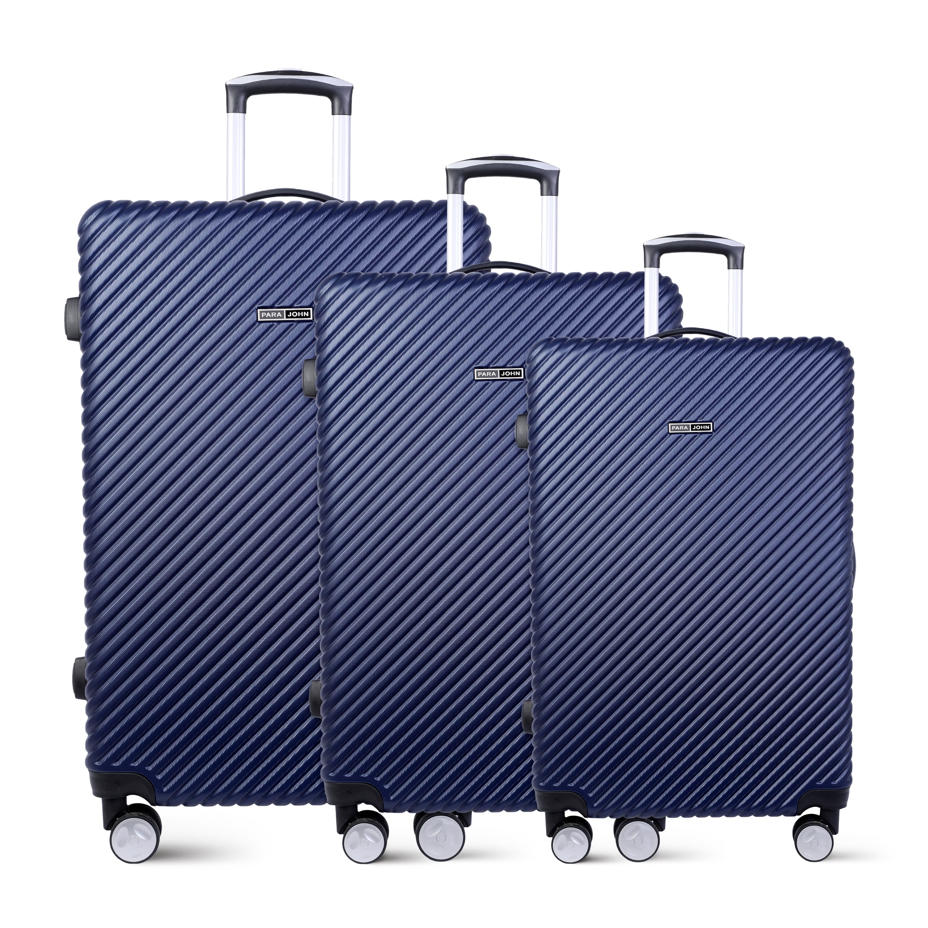 PARA JOHN Abs Hard Trolley Luggage Set, Navy