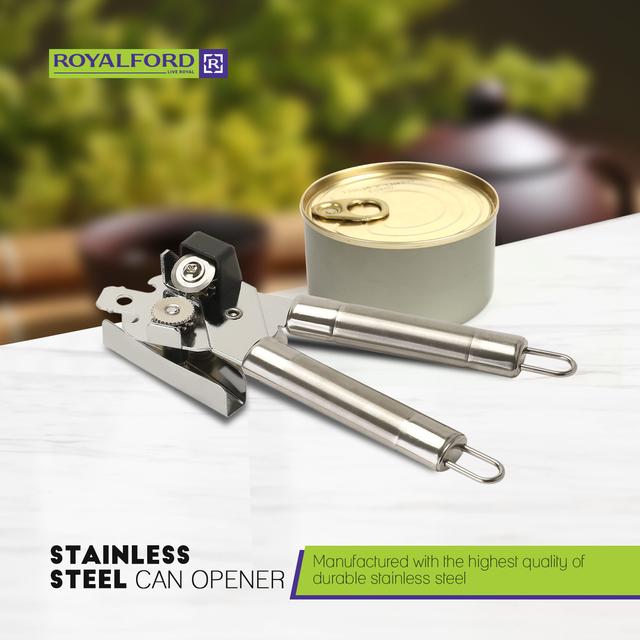 Royalford Stainless Steel Can Opener With Tube Handle - SW1hZ2U6Mzc1NTk2