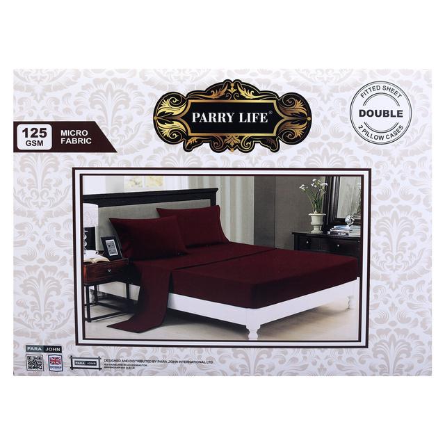 PARRY LIFE Fitted Sheet - DOUBLE FITTED SHEET with 2 Pillow Cover 50x70 - 125 GSM MICRO FABRIC 150x200 - SW1hZ2U6NDE4MTY3