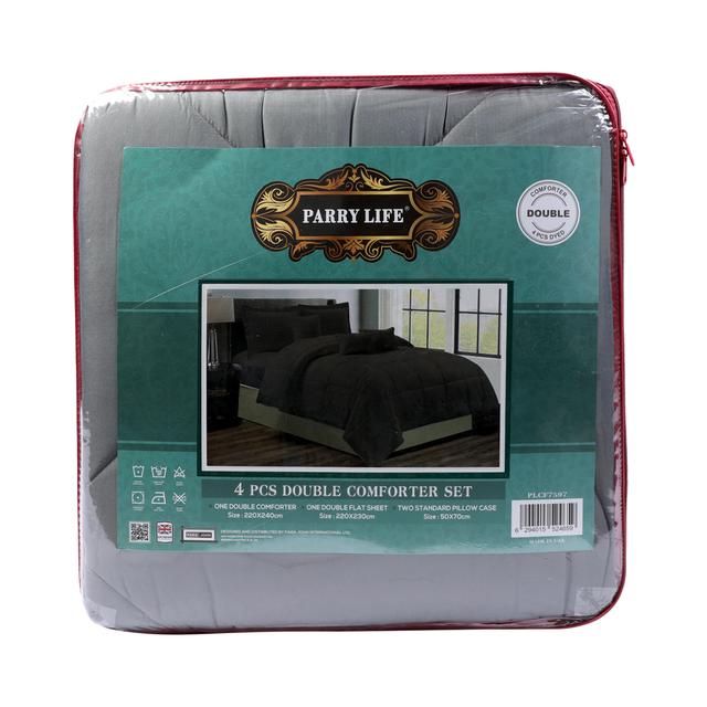 طقم سرير 4 قطع - رمادي PARRY LIFE 4 Pcs Comforter Set - SW1hZ2U6NDE3Nzg2