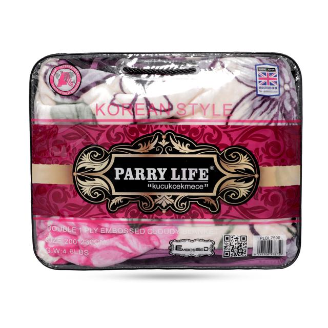 بطانية مزدوجة 200 * 230 سم PARRY LIFE Double 1 Ply Kucu Embossed Cloud Blanket - SW1hZ2U6NDIyODY0