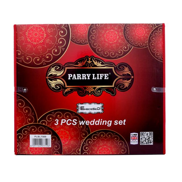 طقم سرير 3 قطع - أحمر PARRY LIFE 3Pcs Wedding Set - SW1hZ2U6NDE2OTM3