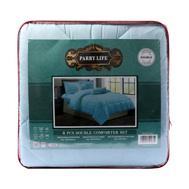 PARRY LIFE 4 Pcs  Comforter 1 Double Comforter, 1 Double Flat Sheet ,2 Standard Pillow Case - SW1hZ2U6NDE3NzE5