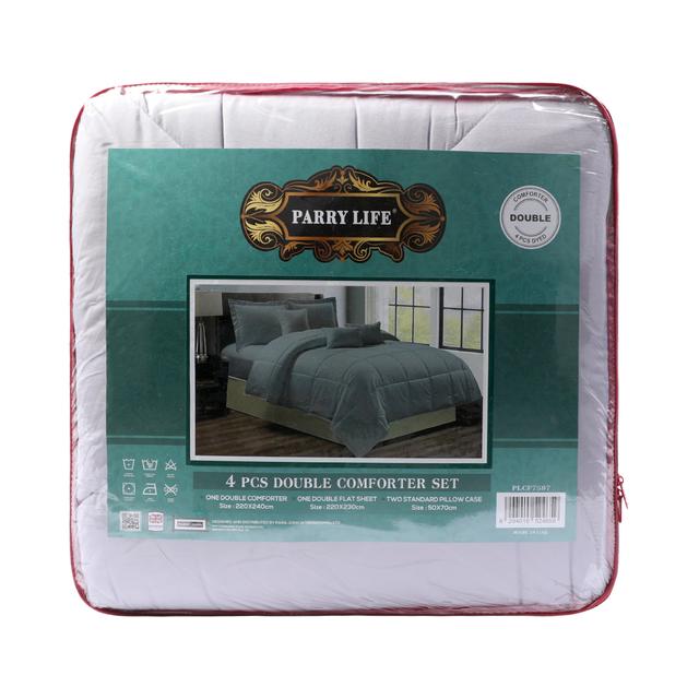 PARRY LIFE 4 Pcs  Comforter 1 Double Comforter, 1 Double Flat Sheet ,2 Standard Pillow Case - SW1hZ2U6NDE3NzU0
