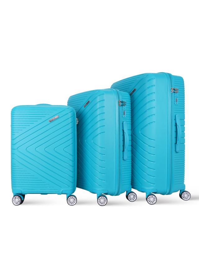 طقم حقائب سفر 3 حقائب مادة البولي بروبيلين بعجلات دوارة (20 ، 24 ، 28) بوصة أخضر فيروزي PARA JOHN - Bricks 3 Pcs Trolley Luggage Set , mint - SW1hZ2U6MzY0ODYw