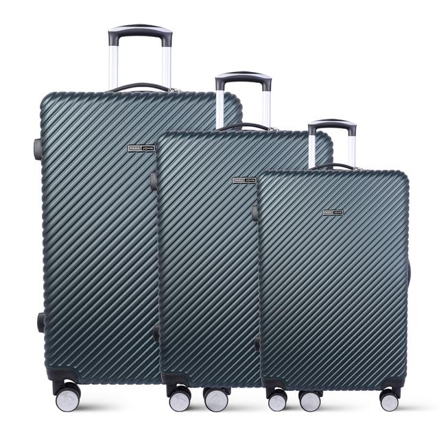 طقم حقائب سفر 3 حقائب مادة ABS بعجلات دوارة (20 ، 24 ، 28) بوصة أخضر PARA JOHN - ABS Hard Trolle Travel Luggage Suitcase Carry On Hand Cabin - Green - SW1hZ2U6NDA3NzQ1