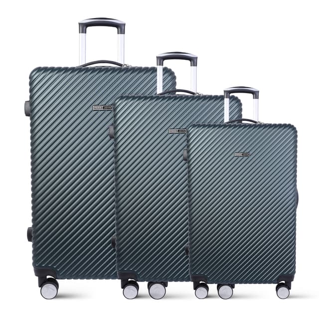 طقم حقائب سفر 3 حقائب مادة ABS بعجلات دوارة (20 ، 24 ، 28) بوصة أخضر PARA JOHN - ABS Hard Trolle Travel Luggage Suitcase Carry On Hand Cabin - Green - 296096