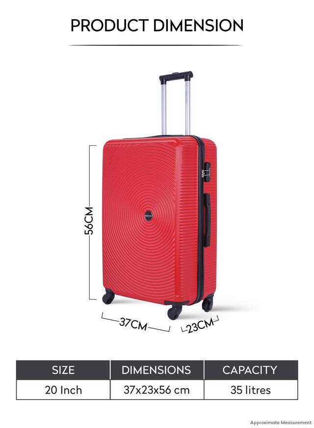 شنطة سفر قياس 20 بوصة لون أحمر PARA JOHN Single Size, Cabin Carry 20" Check-in luggage trolley - SW1hZ2U6NDM2NTM5