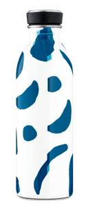 قنينة ماء معدنية - 500 مل - أبيض وأزرق -  URBAN Bottle (500ml) Lightest Insulated Stainless Steel Water Bottle, Eco-Friedly Reusable BPA - 24Bottles
