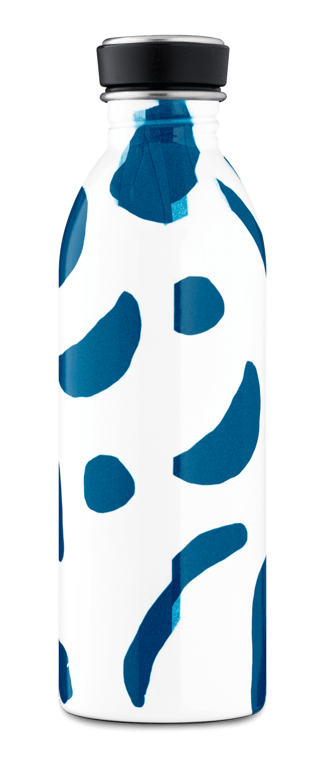 قنينة ماء معدنية - 500 مل - أبيض وأزرق -  URBAN Bottle (500ml) Lightest Insulated Stainless Steel Water Bottle, Eco-Friedly Reusable BPA - 24Bottles - SW1hZ2U6MzU4ODkw