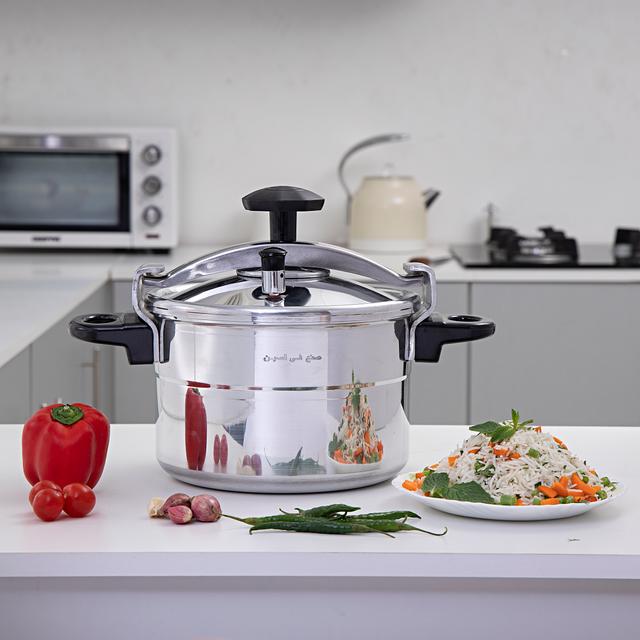 Royalford 5L Aluminium Pressure Cooker - Lightweight & Durable Home Kitchen Pressure Cooker With Lid - SW1hZ2U6MzgwNTQ4