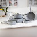 Royalford 9Pcs Smart Aluminium Cookware Set - Durable Marble Coating, High-Quality Forged Aluminium - SW1hZ2U6MzkwMTQ1