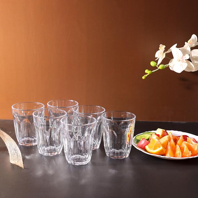 Royalford RF1097-GT6 8oz 6Pcs Glass - Water Cup Drinking Glass | Microwave & Dishwasher Safe | Ideal for Party, Picnic, BBQ, Camping, Garden & more - SW1hZ2U6NDAzNDQw