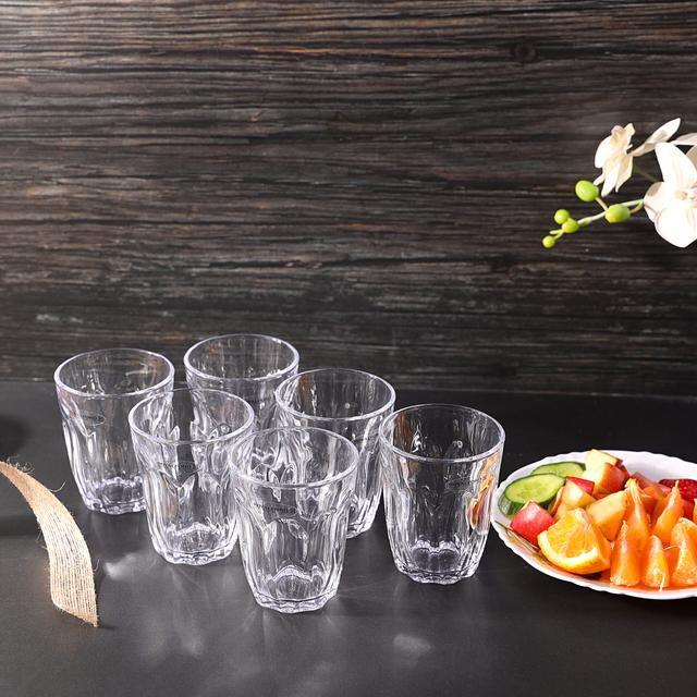 Royalford RF1097-GT6 8oz 6Pcs Glass - Water Cup Drinking Glass | Microwave & Dishwasher Safe | Ideal for Party, Picnic, BBQ, Camping, Garden & more - SW1hZ2U6NDAzNDQy