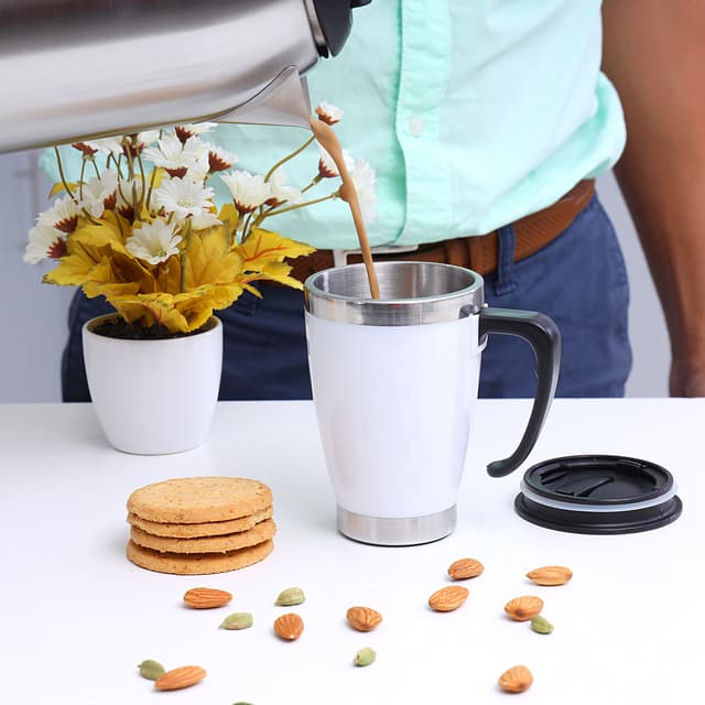 ماغ (كوب) حراري معدني 14 أونصة Royalford - 14Oz Travel Stainless Steel Mug Coffee Mug For Travel