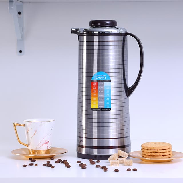 ترمس ماء 1.3 لتر - فضي Royalford 1.3L Vacuum Flask