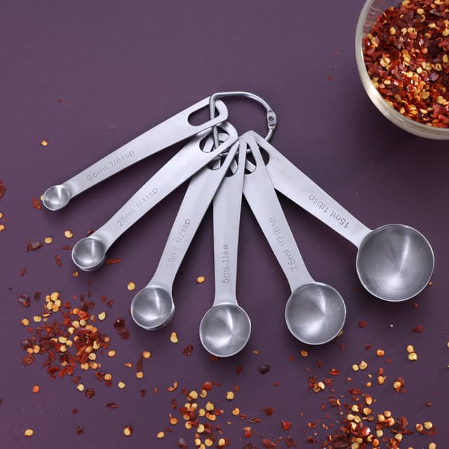 Royalford 6 Pcs Stainless Steel Measuring Spoon Set – Ergonomic Design,Dishwasher Safe - 179968