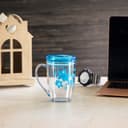 Royalford 350Ml Acrylic Cup With Lid - Large Coffee Mug, Floral Design, Durable, Safe & Lightweight