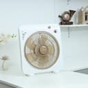 Olsenmark Box Fan, 12 Inch - 3 Speed Setting - 5 Leaf Strong Blade - Timer Function