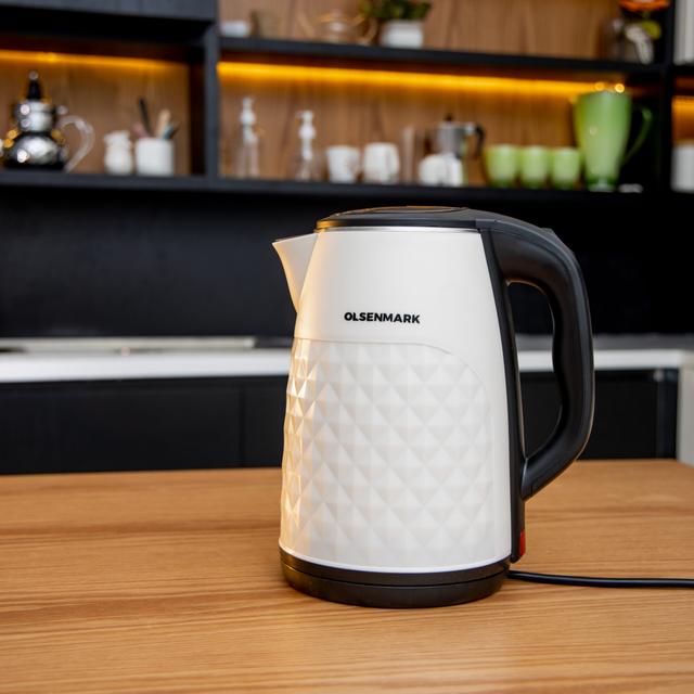 Olsenmark Electric Double Layer Kettle, 2L - Stainless Steel Interior Body - Cool Touch Plastic - SW1hZ2U6NDM1Mzkw