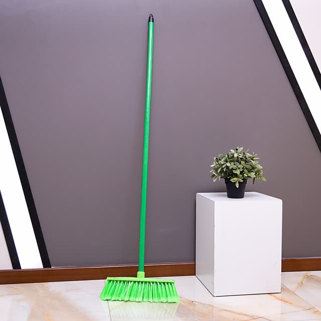 Delcasa Floor Broom With Strong Long Stick - Upright Long Handle Sweeping Broom With Stiff Bristle