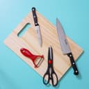 Delcasa 4Pc Knife Set/Wooden Cutting Board