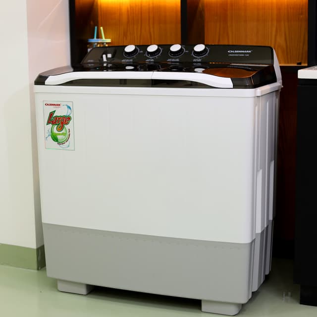 Olsenmark Semi Automatic Washing Machine, 14Kg - Twin Tub - Wash Power: 550W & Spin Power: 210W
