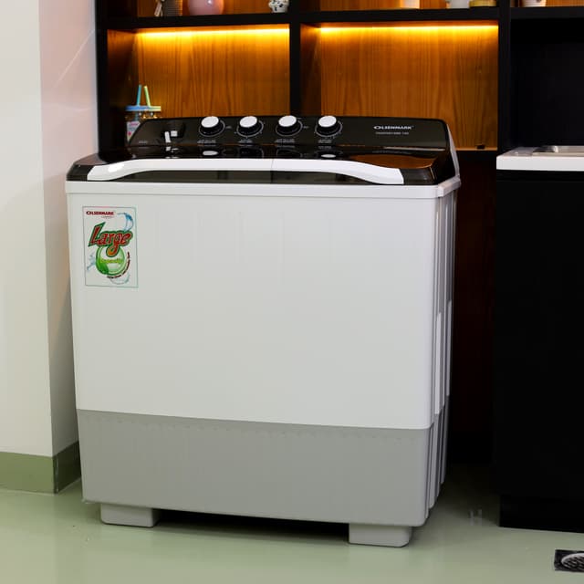 Olsenmark Semi Automatic Washing Machine, 14Kg - Twin Tub - Wash Power: 550W & Spin Power: 210W
