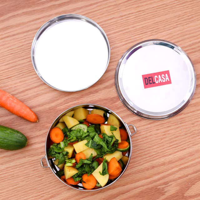 Delcasa S/S Lunch Box With Plate/14cm 1X36