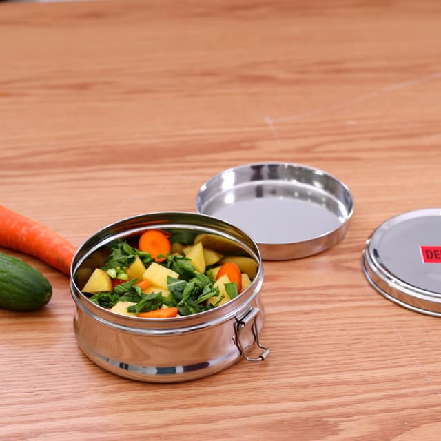 Delcasa S/S Lunch Box With Plate/14cm 1X36