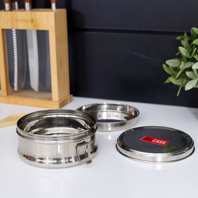 Delcasa S/S Lunch Box With Plate/14cm 1X36