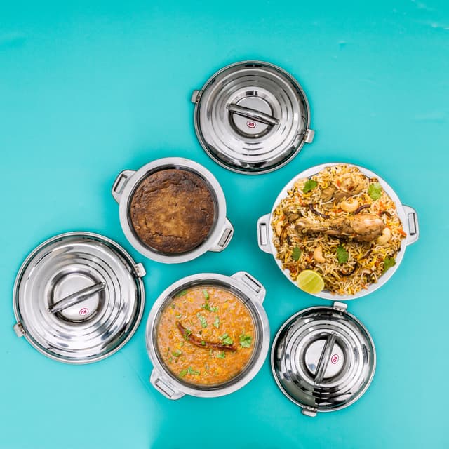 Delcasa 3Pcs Stainless Steel Hot Pot - Royalford (1.5+2.5+3.5L) 1X4