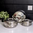 Delcasa 3Pcs Stainless Steel Hot Pot - Royalford (1.5+2.5+3.5L) 1X4