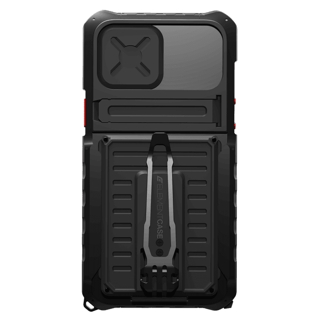 Element Case BLACK OPS Apple iPhone 12 / 12 Pro Case - Military-Grade Rugged Drop Protection Cover, w/ Removable Card Magazine, Kickstand, Sliding Lens Cover, Supports Wireless Charging - Black - SW1hZ2U6MzU5MDA2