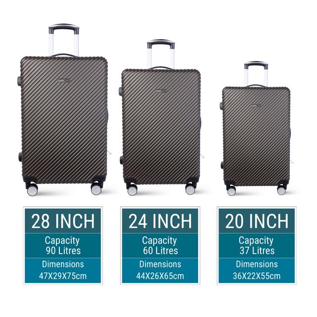 طقم حقائب سفر 3 حقائب مادة ABS بعجلات دوارة (20 ، 24 ، 28) بوصة لون القهوة PARA JOHN - ABS Hard Trolle Travel Luggage Suitcase Carry On Hand Cabin - Coffee - SW1hZ2U6NDA3NzQy