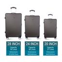 PARA JOHN Abs Hard Trolley Luggage Set, Black - SW1hZ2U6NDM2NzU0