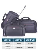 ABRAJ 2 Wheel Duffle Bag,3 Pc - Cabin Size Roller Travel Duffel Bag - Wheeled Trolley Holdall Duffle Carry Bag - Lightweight Telescopic Frame - Portable Weekend Overnight Travel Holdall Han - 182274