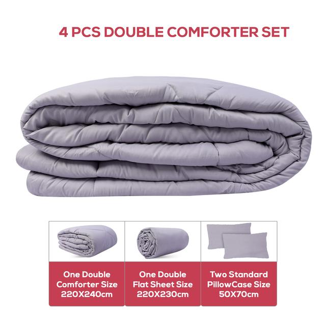 طقم سرير 4 قطع - رمادي PARRY LIFE 4 Pcs Comforter Set - SW1hZ2U6NDE3NzUy