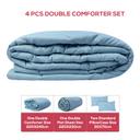 طقم سرير 4 قطع - أزرق PARRY LIFE 4Pcs Comforter Set - SW1hZ2U6NDE3NzE3