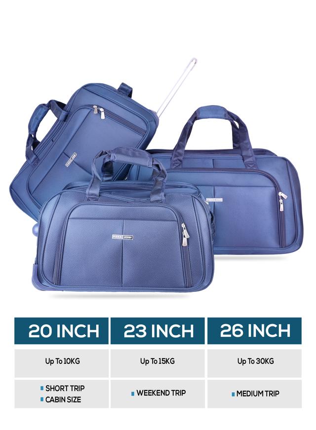 طقم شنط دافل قماش 20/23/26 انش ثلاث قطع بارا جوهن كحلي PARA JOHN Duffle Bag Set - SW1hZ2U6NDE5MTc0