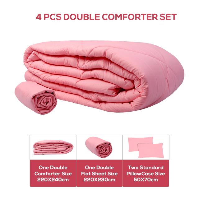 PARRY LIFE 4 Pcs  Comforter 1 Double Comforter, 1 Double Flat Sheet ,2 Standard Pillow Case - SW1hZ2U6NDE3ODU2