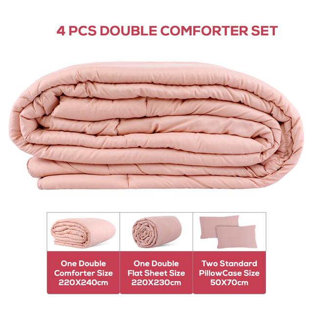 PARRY LIFE 4 Pcs  Comforter 1 Double Comforter, 1 Double Flat Sheet ,2 Standard Pillow Case - SW1hZ2U6NDE3Nzkz