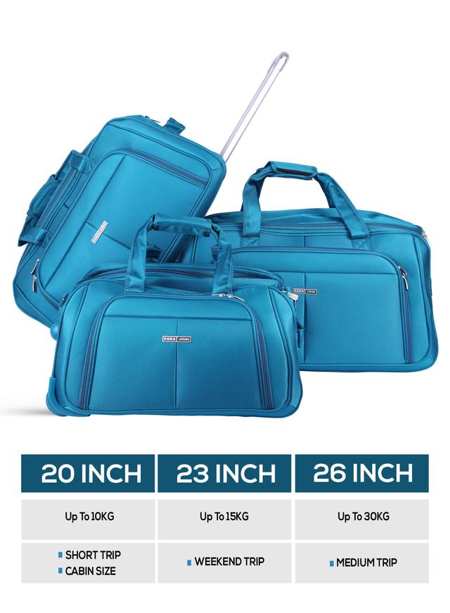 PARA JOHN 3 Piece Duffle Bag Set /Travel Bag - Cabin Size Travel Duffel Bag - Holdall Duffle Carry Bag - Unisex Weekend Daypack Bag - Portable Weekend Overnight Travel Holdall Handbag - SW1hZ2U6NDE5MTQx