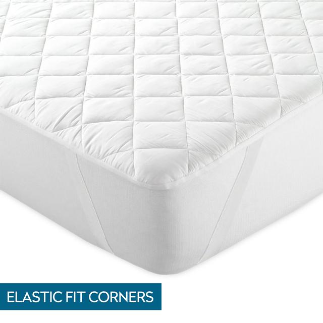 PARRY LIFE Soft Mattress Topper - Polyester Cover Microfiber Filling - Super soft, Box Stitched Mattress Protector Topper Cover, Elasticated Corner Straps - 200 x 200 cm - SW1hZ2U6NDE3NTAy