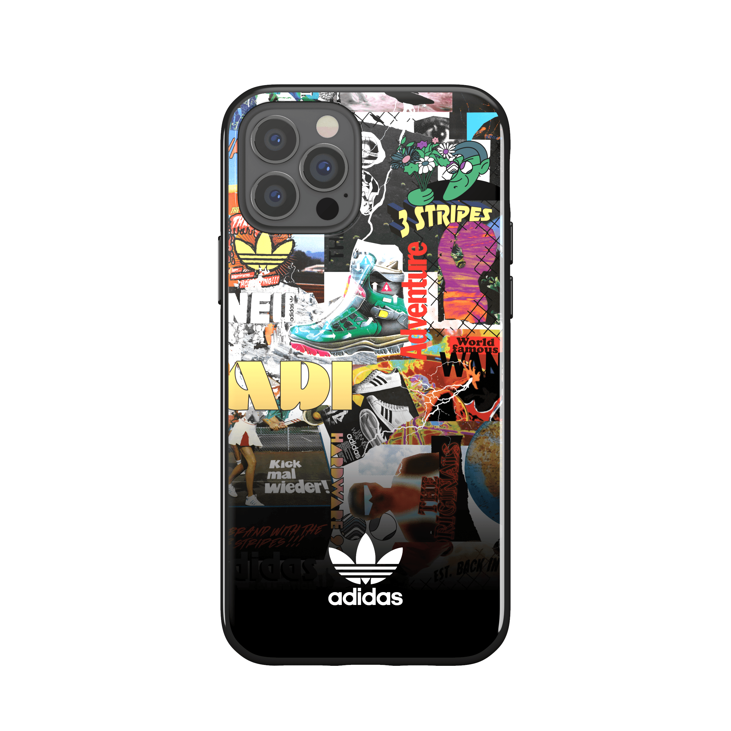 adidas SNAP Apple iPhone 12 / 12 Pro Graphic Case - Back cover w/ Trefoil Design, Scratch & Drop Protection w/ TPU Bumper, Wireless Charging Compatible - Colourful