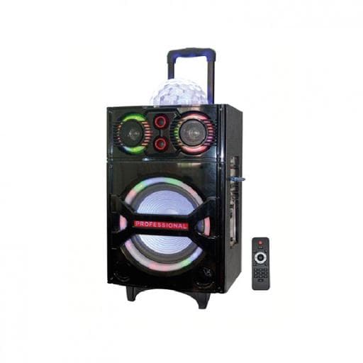 Olsenmark Rechargeable Trolley Speaker With Usb, Sd Card, Fm, Mic, Bluetooth & Remote - Led Light